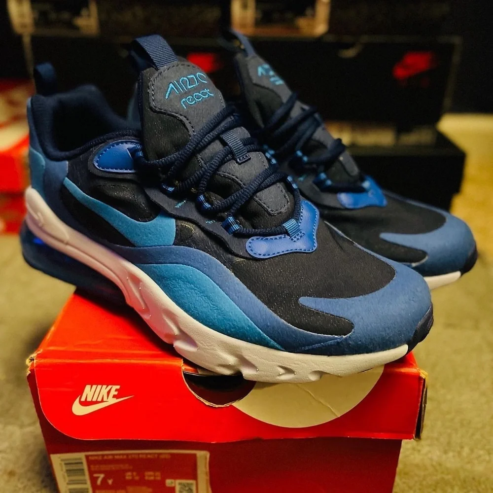- Nike Air Max 270 React Blue Void